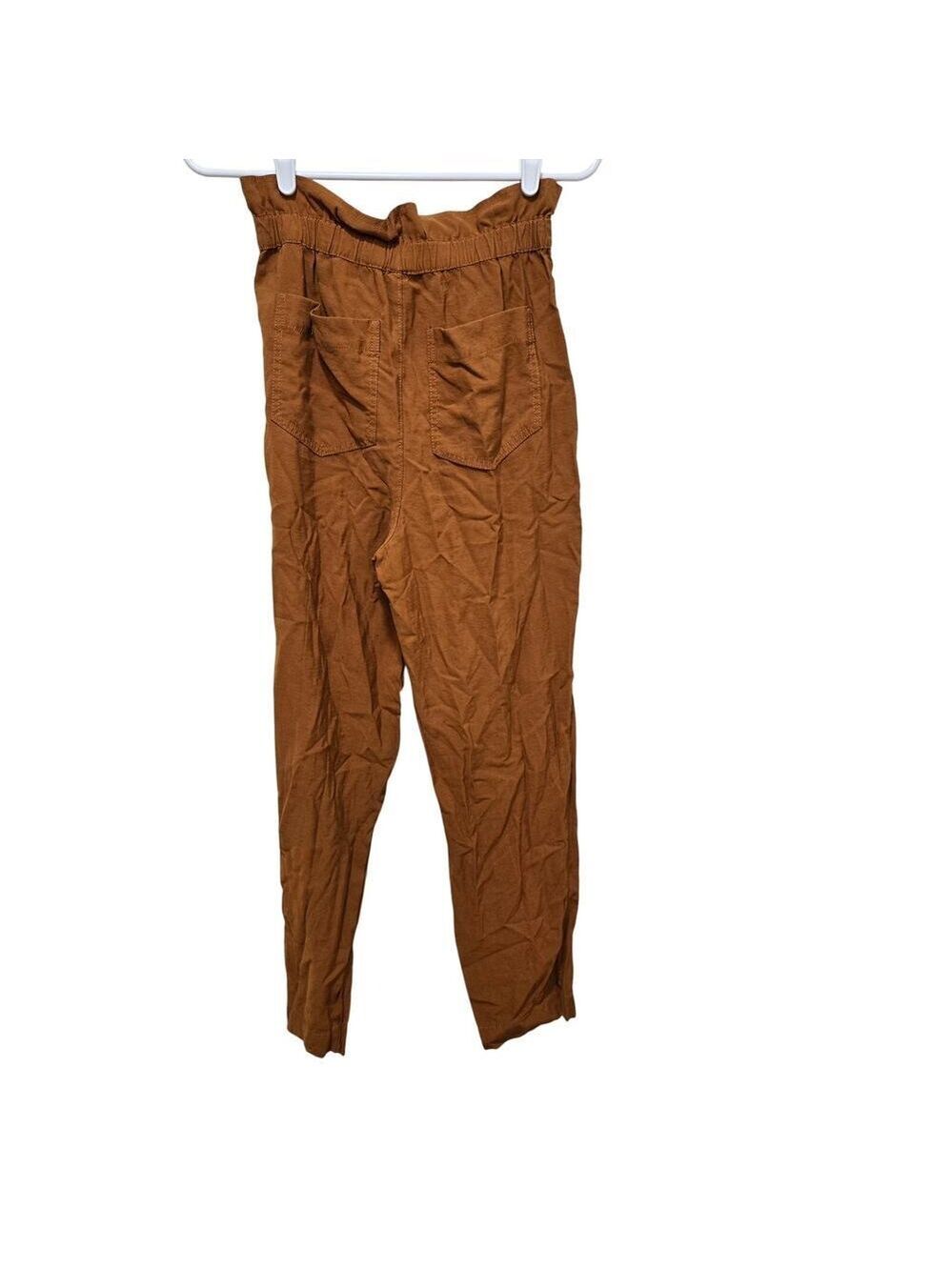 Madewell Paperbag Waist Pants XS Rust Tie Waist Tapered - Picture 2 of 9